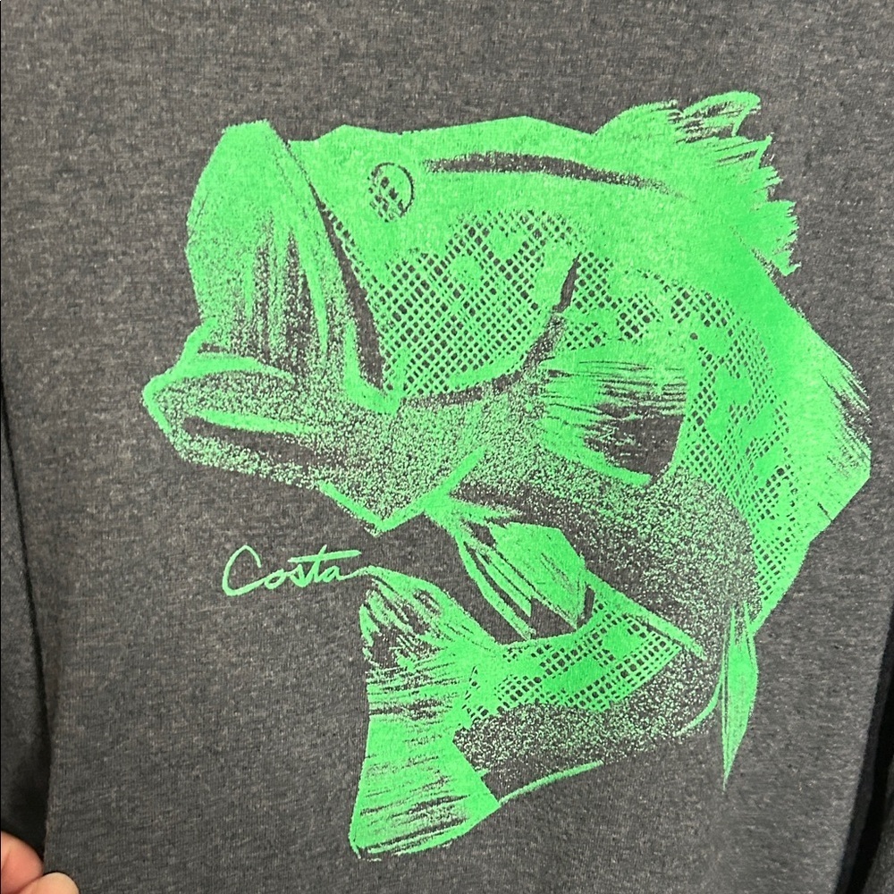 Costa Charcoal Tee with Neon Green Accent EUC - Picture 4 of 4